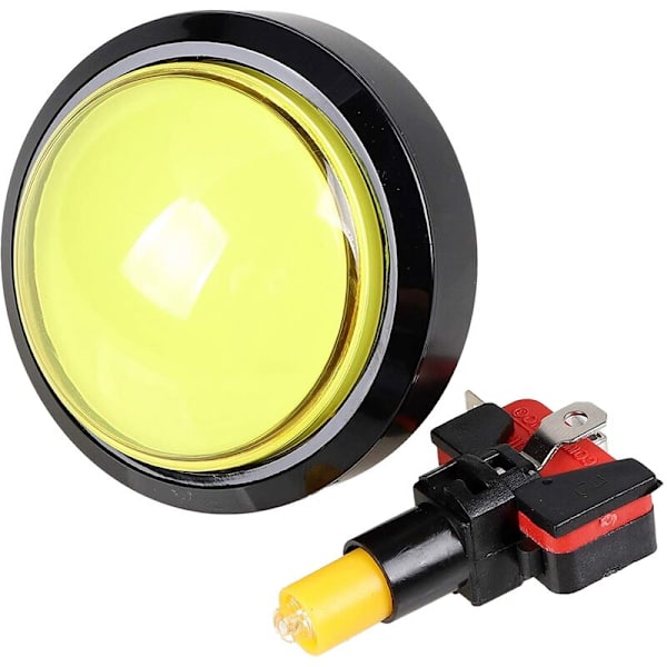5 st 60 mm Kupolformade Arkadknappar 2,36 tum LED Tryckknappbrytare med Mikrobrytare för Arkadmaskin Videospelkonsol