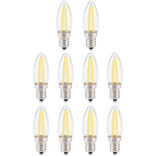 10 st E12 1,5W AC230V Mini Långa Glödtråds LED-lampor för Hem, Bil, Landskapsbelysning