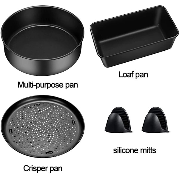 Airfryer-tillbehör för 6,5 QT och 8 QT Ninja Foodi, Airfryer-matlagning, Non-Stick-beläggning, Diskmaskinssäker