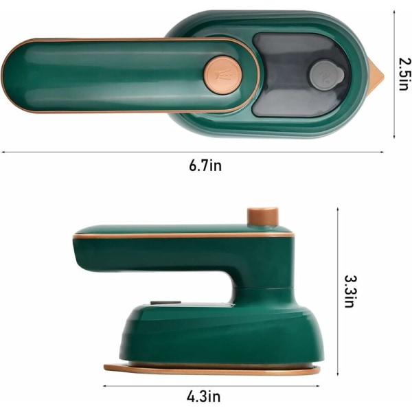 Mini sammenleggbart strykejern med spray for klær, raskt oppvarmende nano dampstrykejern med 50 ml vann, strykemaskin for stoffsyning og håndverk