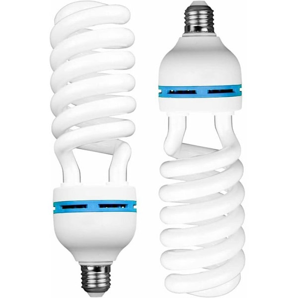 2 kpl 135W CFL-valaisimia valokuvastudioon E27 5500K valaistus valokuvaus energiansäästölamput pehmeälle laatikolle sateenvarjolle