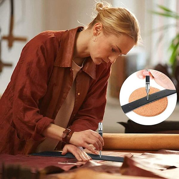 2 st automatiska centrumpunsar - fjäderbelastad centrumpuns för trä, vägg, plast, mjuk metall, glas