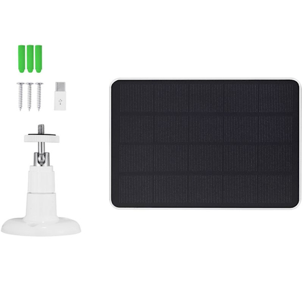 4W solpanel 5V solcellsladdare utomhus vandring vattentät solladdningspanel för hembelysningssystem, vit