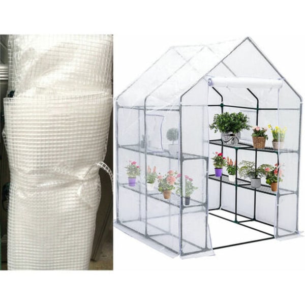 Utomhusväxthus med växthus i aluminium för att odla plantor, blommor, växter (143x73x195cm utan hylla）