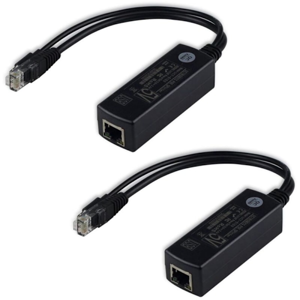 2x Standard POE Strömförsörjningsmoduldelare 48V till 5V2.4A USB-gränssnitt