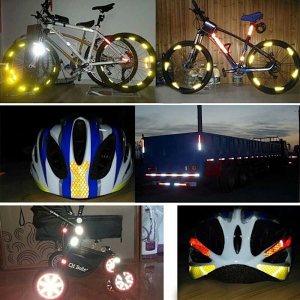 Reflekterande tejp, 2 stycken. 5cm × 3 Meter Reflekterande Tejp Hög Synlighet Dekal Sticker för Fordon Bilar Släpvagnar Cyklar Hjälmar - Vit