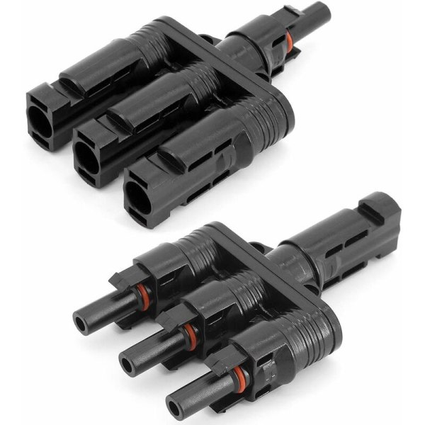 M-C-4-kontakt, hane/hona solpanel T-kontakt M-C-4 parallell PV-anslutningsklämma plugg solenergiadapter splitter koppling kombinerare (M/3F, F/