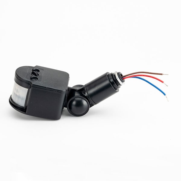 LED-ljusrörelsesensorbrytare PIR-infraröddetektor Automatisk rörelsedetektor Automatisk på/av Utomhus, AC85-265V Svart