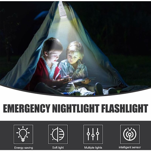 LaBlanc - Uppladdningsbar LED-ficklampa - Plug-in-sensorficklampa - Nödströmavbrott