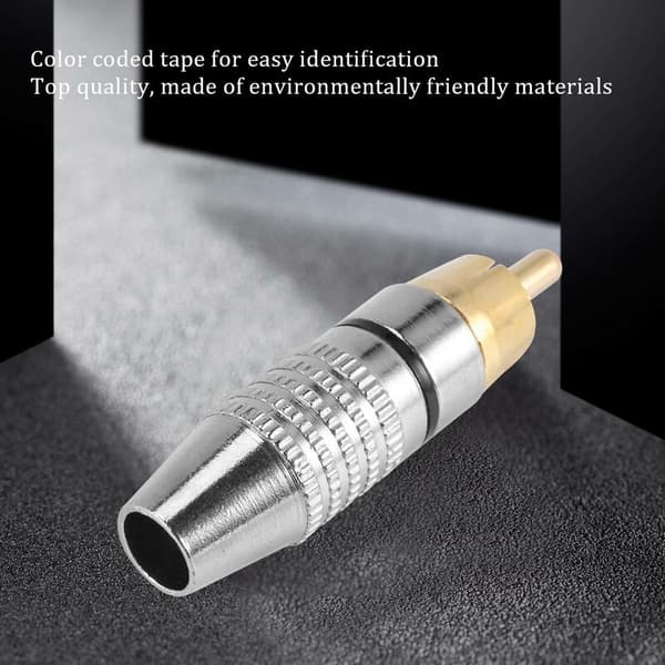 RCA-hane-adapter, guldpläterad phono-ljudkontakt, High End - 6-pack, silver