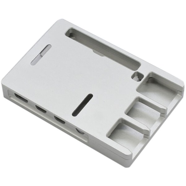 Aluminiumlegering Skal Modell B för Raspberry Pi 4, Ultratunt Skal CNC-kylning Värmeavledning Endast för Raspberry Pi 4B (Silver)