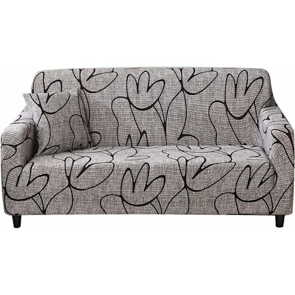 Polyester Sofa Betræk Sofa Betræk Elasticitet Stræk Sofa Beskytter Betræk, 1 Sæders Grå, Uden Pudebetræk