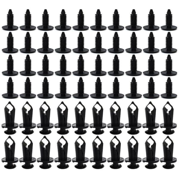 190 st blandade plastbilfästelement nitar fästklämmor 6 storlekar för dörrpanel stänkskydd foder stötfångare