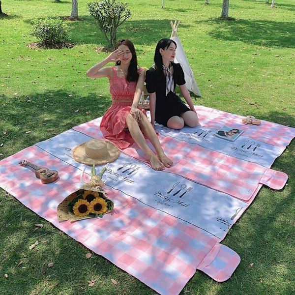 Vedenkestävä Piknik-Peitto 150×200cm Rantamatto Suuri Kätevällä Kahvalla Taitettava Kosteutta Kestävä Leirintään Matkustamiseen Rannalle Puutarhaan Puistoon (