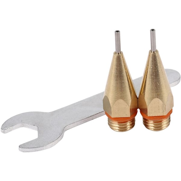2 stk. varme dyseåpning diameter 1 mm 1,0x40 mm limpistol dyse med dysemutter utskiftbare deler