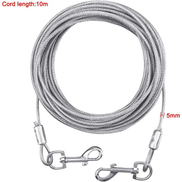 Bindestreng for hunder opptil 80 kg, 10M (hvit), Ledning for små, mellomstore eller store hunder (hvit, 10M)