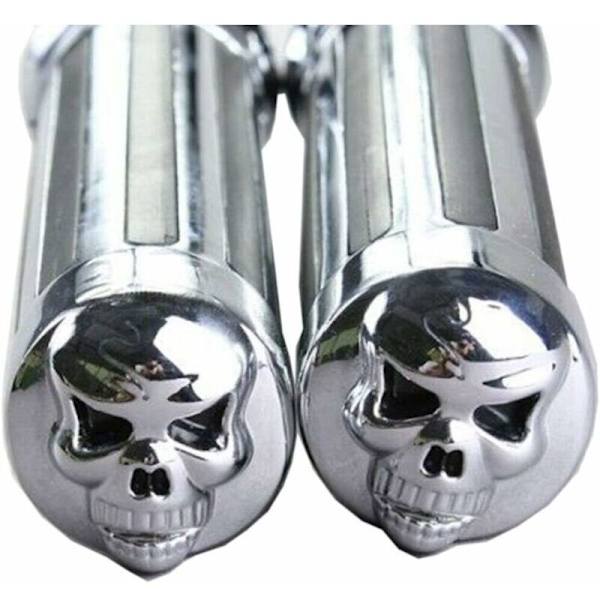 Skull Chrome Håndgreb Gummi Håndtag Til Harley
