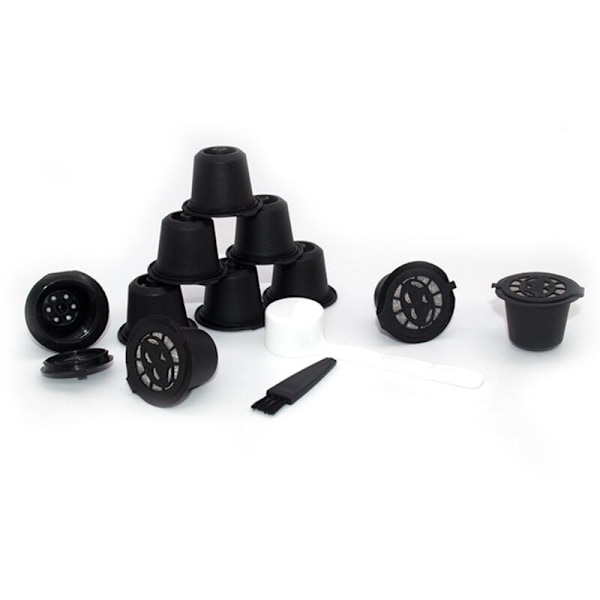10 stk. Fyllbare gjenbrukbare kaffekapsler Filterkopp Maskin Plastfilter, C