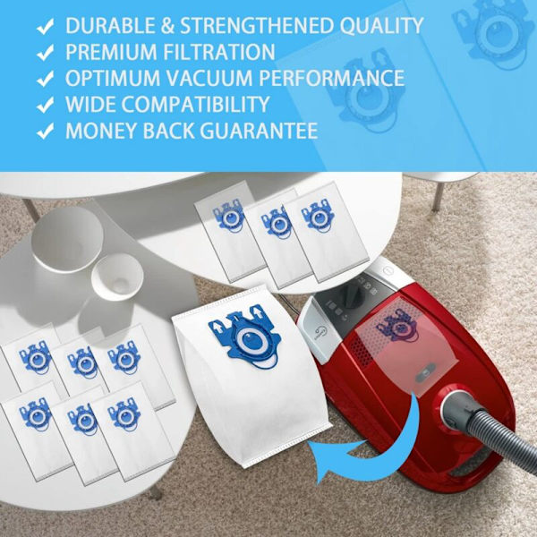 10 Pakkautta AirClean 3D Efficiency -Vaihtosuodattimia GN Classic C1 Complete C1/C2/C3 -Imurin Pölypusseille