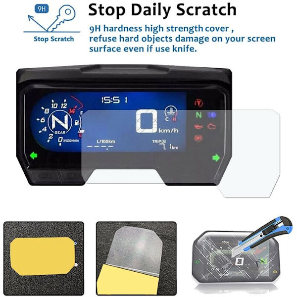 Anti-Scratch TPU-skärmskyddsfilm för instrumentpanel till CBR650R / CB650R / CBR500R / CB500F/X 2019+