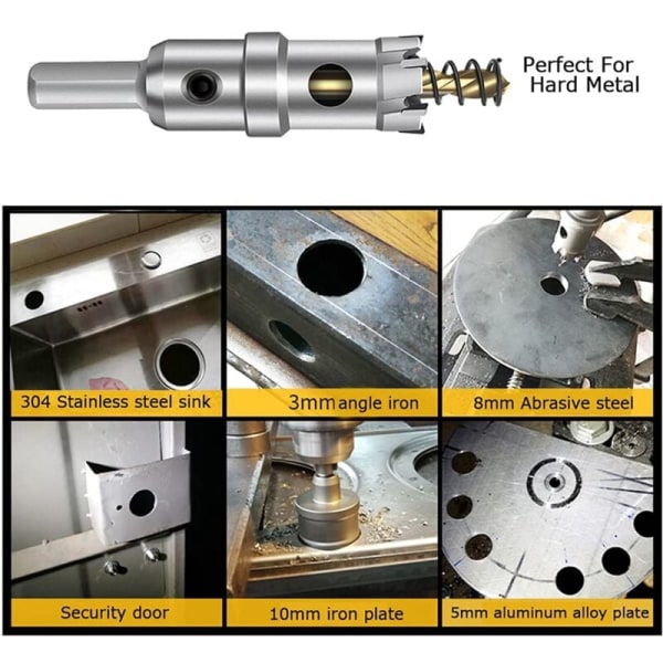 7-delt hulsave sæt til hårdt metal, 5/8 tommer-1-3/4 tommer heavy duty spids hulsave sæt til metal jern træ plast