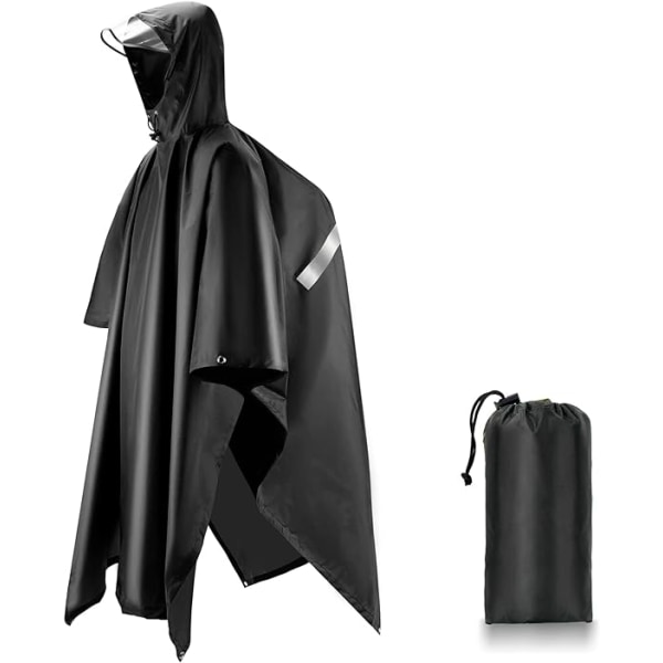 Vandtæt poncho, let genanvendelig vandtæt regnfrakke med bæretaske, 3-i-1 multifunktionelt regnslag til cykling, vandretur og camping udendørs