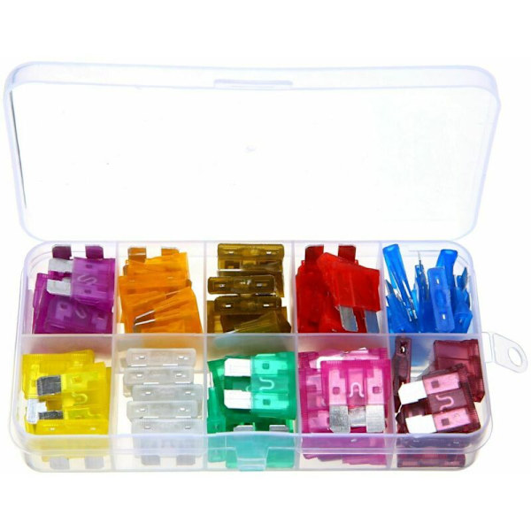 80 stk. Serie 12V 3A-40A Forskellige Sikringstrækker Kit og Standard Blade Bil
