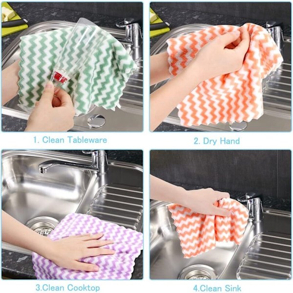 Mikrokuitu Puhdistusliina, 12 kpl Mikrokuitu Keittiöpyyhkeet, Ultra Imuva Dish Cloth, 25 25cm, Sekalaiset Värit