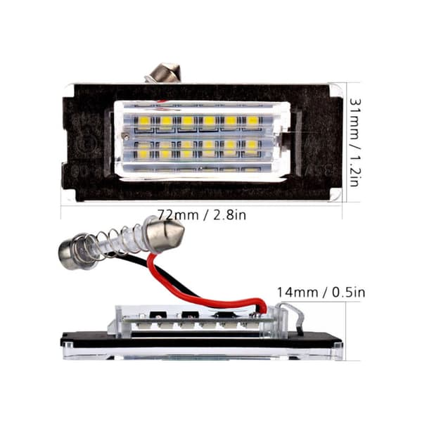 2 stk. LED-nummerpladelys Fejllampe til R56 2006 - 2012