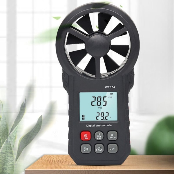 WT87A LCD Digital Anemometer Termometer Anemometer Luftvind Temperaturmätning med -belysning