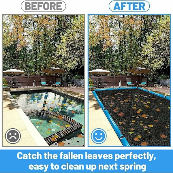 Bladnät Skydd för Rektangulär Pool, Överjordisk Poolskydd, Utomhus Blockerar Döda Löv och Skräp 2×3m(6.5x10ft)