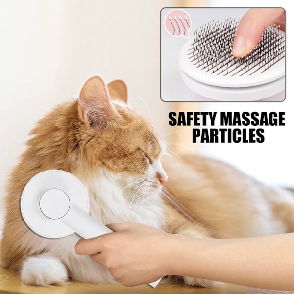 Kattebørste, Selvrensede Kattebørste, Dyrehårbørste, Hunde- og Kattebørste Pels Pleje Kam til Dyrehår Fjerningsbørste til Kæledyr Massage, Hår Fjernings