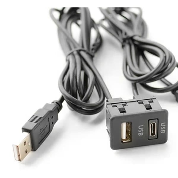 150CM Bil Dash Flush Mount 2 USB Port Panel Auto Båd Dual USB Forlængerkabel-TAPYC Adapter til