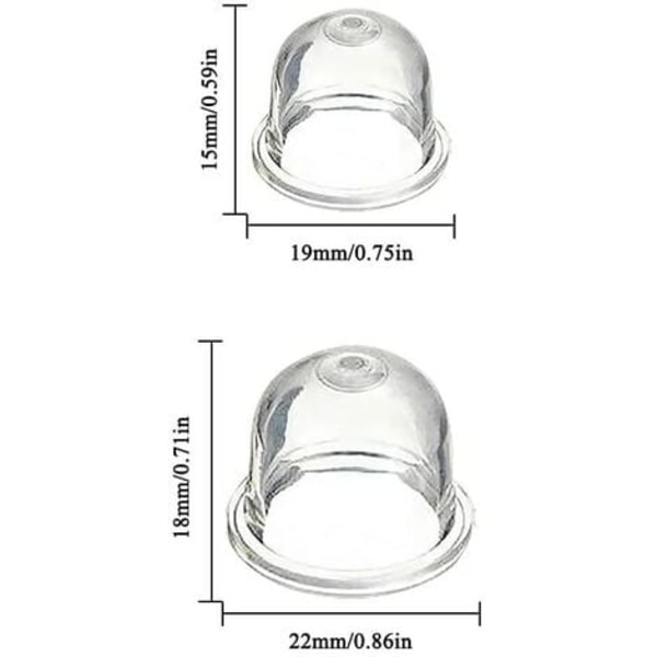 12 stk. karburator primerpumpe pære 19mm og 22mm pære pumpe primer karburator tilbehør til buskrydder motorsav blæser trimmer