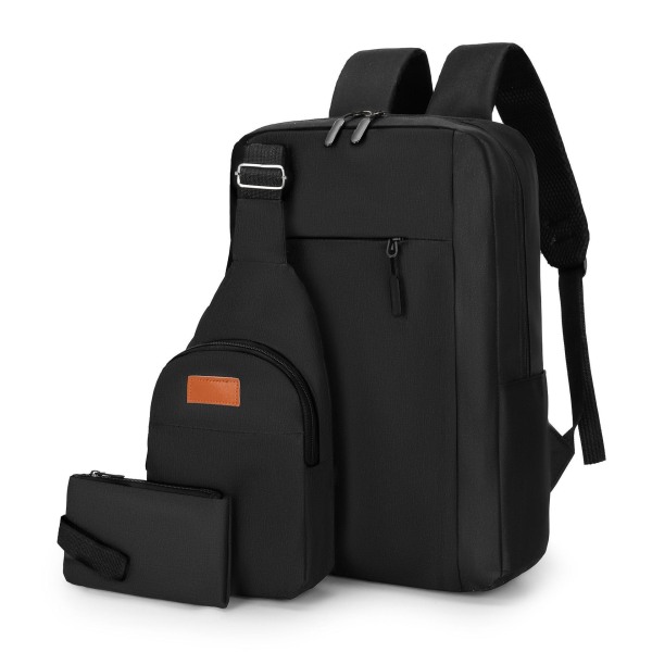 Tredelad ryggsäck för män, stor kapacitet USB laddning företagsryggsäck, affärsresa fritids datorryggsäck
