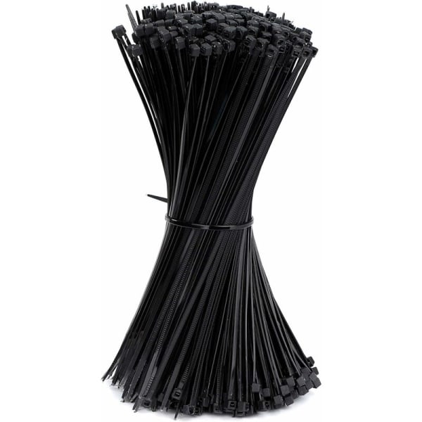 Elektriska Kabelbindare 200 x 2,5 mm Självlåsande Nylon Plast Kabelbindare Svart 500 Stycken-