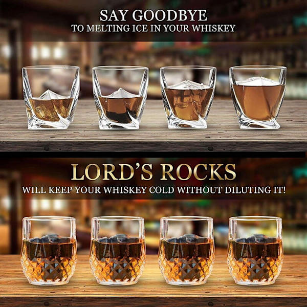 Rocks Chilling - Återanvändbara Stenar för - Shotglas i Träbox för Män