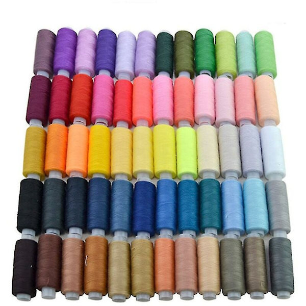 60 stk. spoler sytråd assorterede farver polyester til håndsyning