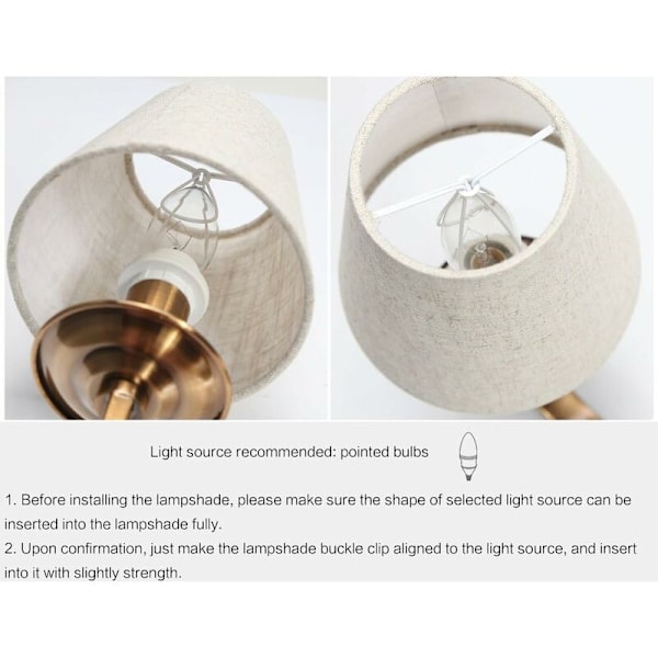 Kristallkronljusskärm Vägglampa Hängande lampa Tyglampa (Set om 6, Beige)