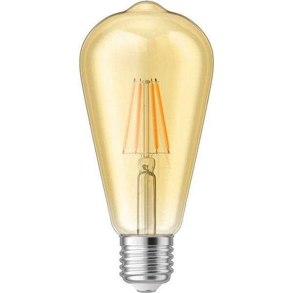 LED-pære E27, ST64, ekstra varm hvit (2700K), 4W, 489lm, gullfarget - DENUOTOP
