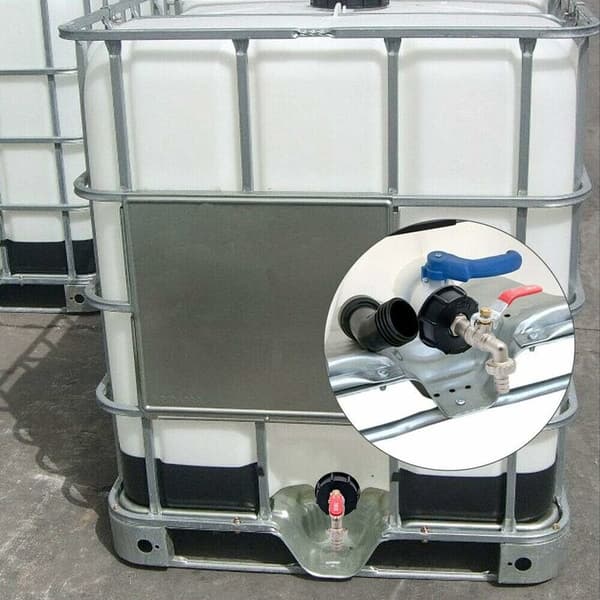S60X6 IBC Forkromet messinghaneforbindelse, med 1/2\" (13mm) slangeforbindelse, afløbstankadapter, til havehane, til tankadapter