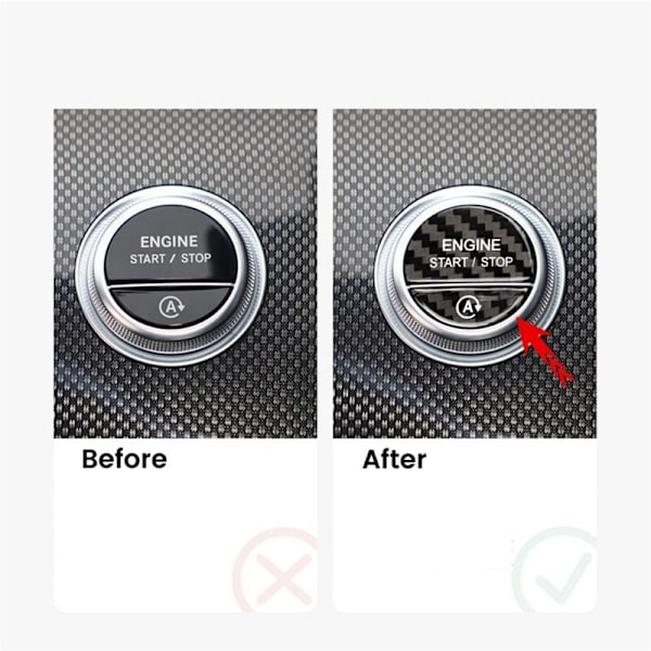 Biltillbehör Dekal Trim Motor Start Stop Knapp för A-Klass W206 W223 2021 2022+ (Röd)