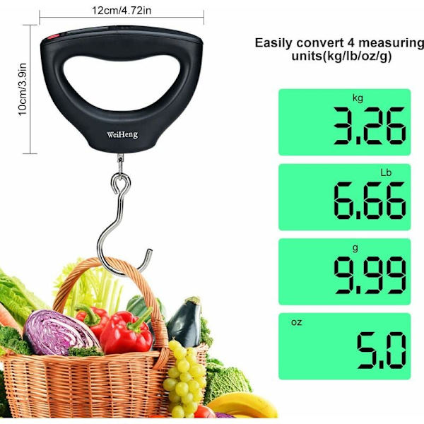 Kantava digitaalinen matkalaukkuvaa'alla taustavalaistulla LCD-näytöllä - 50 kg
