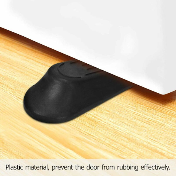 Dørstoppere Hardware Dørstoppere Svart Plast Sklisikker Gummi Kile for Hjem og Kontor (Pakke med 5, Svart)