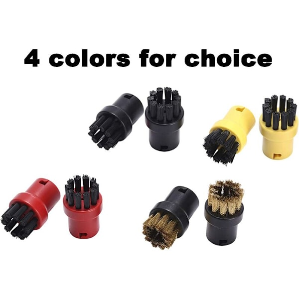 4-pack Ersättningsrunda Rengöringsborstar för Karcher SC1 SC2 SC3 SC4 SC5 SC7 Ångrengörare (Röd)
