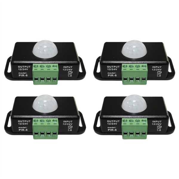 DC 12V/24V LED Rörelsesensor, Rörelsesensor Kropp, PIR Infraröd Rörelsesensor Brytare, Trådlös Glödlampa Automatisk Dimmer