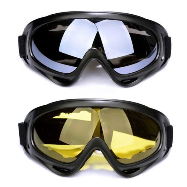 Skidglasögon Motorcykelglasögon Skidglasögon Anti-UV Dammtät Skyddsglasögon Herr Dam Barn 2 Pack