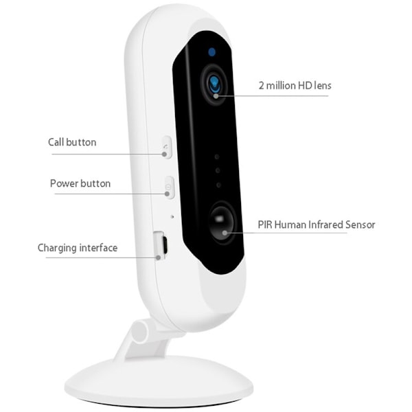 GH9 WiFi inomhusövervakningskamera 100 % trådlös webb infraröd nattvision molnlagring lämplig för hem butik kontor