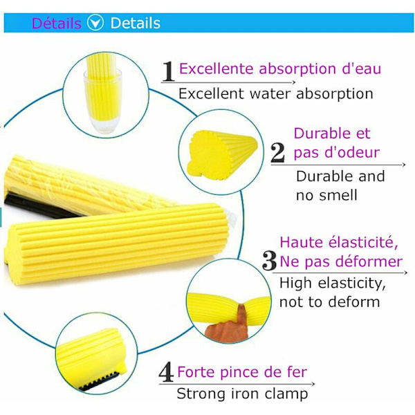 Absorberande Svampmopphuvud Påfyllningar - 3-pack Grå Ersättningsdynor