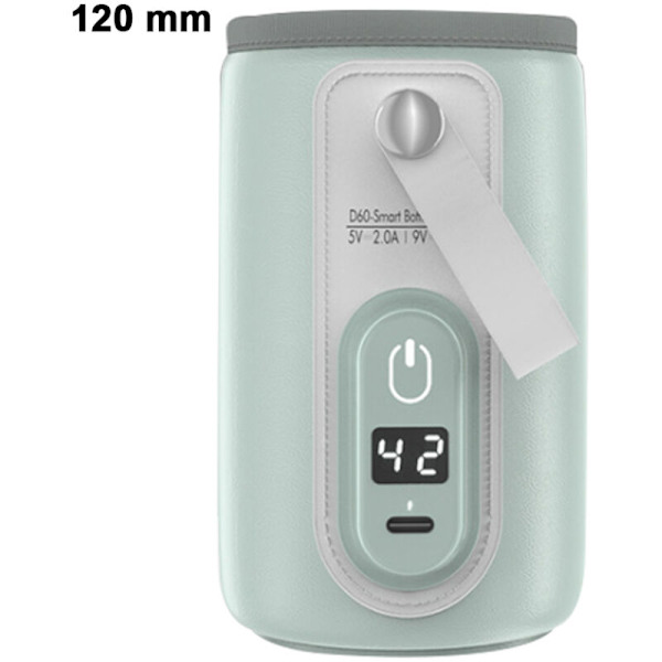 Portabel babyflaskevärmare, USB-flaskevärmare för bröstmjölk och modersmjölksersättning med LCD-display, snabb och exakt uppvärmning